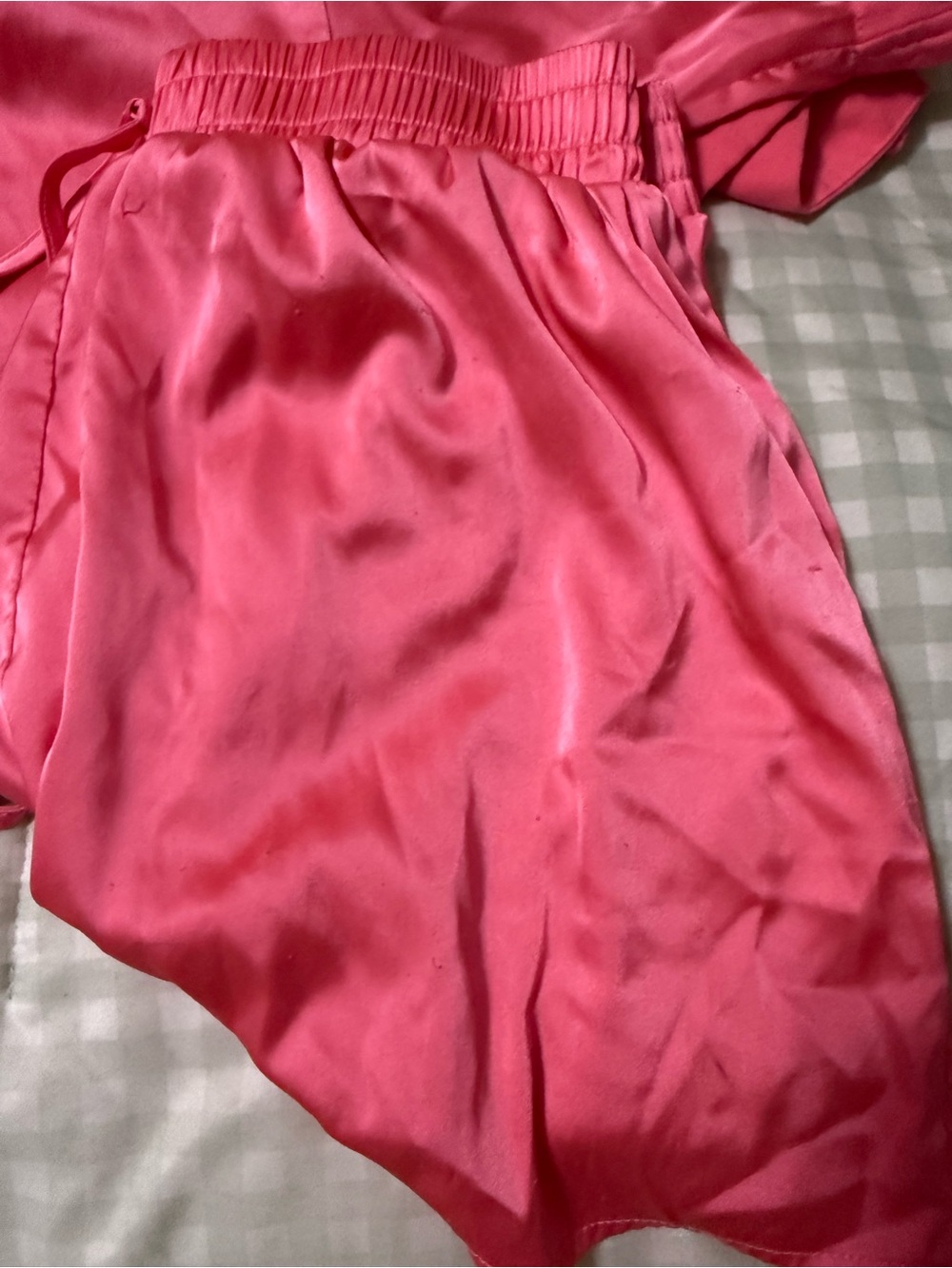 SHEIN Coral Pink Satin Sleep Shorts